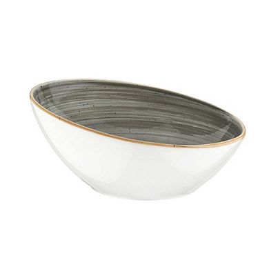 Space dia.7.25" h:3.25" 15 oz. Round Grey Porcelain Bowl