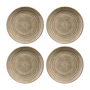 Terrain dia.7.5" Round Brown Porcelain Plate (Set of 4)