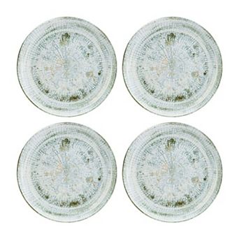 Odette dia.9" Round Decorated Porcelain Plate (Set of 4)