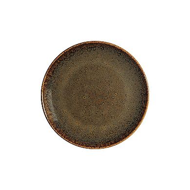 Tierra dia.12" Round Brown Porcelain Plate (Set of 4)