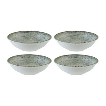 Sway dia.8" h:1.5" 17 oz. Round Decorated Porcelain Bowl (Set of 4)