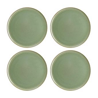 Sage dia.6.25" Round Green Porcelain Plate (Set of 4)