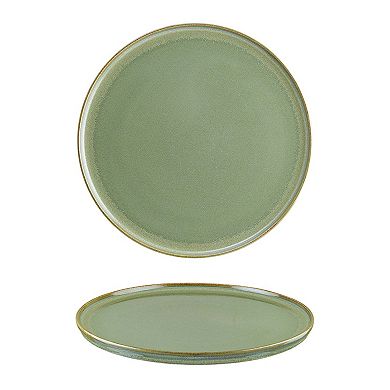 Sage dia.6.25" Round Green Porcelain Plate (Set of 4)