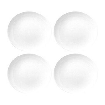 Porcelain Delta-Coupe 11" x 10" Oval White Porcelain Plate (Set of 4)