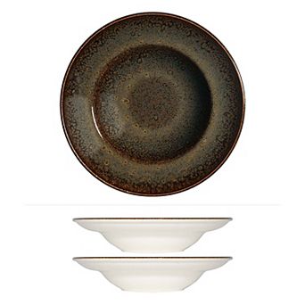 Tierra dia.11.75" h:2.5" 19 oz. Round Brown Porcelain Bowl (Set of 2)