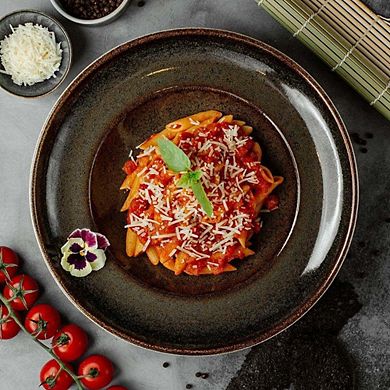 Tierra dia.11.75" h:2.5" 19 oz. Round Brown Porcelain Bowl (Set of 2)