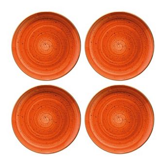 Terracota dia.10" Round Terracotta Porcelain Plate (Set of 4)
