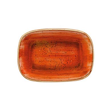 Terracota 5.5" x 4" x h:1.25" 7 oz. Rectangular Terracotta Porcelain Deep Plate (Set of 2)