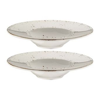 Grain dia.11" h:2.5" 14 oz. Round Decorated Porcelain Bowl (Set of 2)
