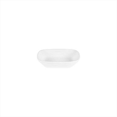 Porcelain Delta-Coupe 6.5" x 4.75" x h:1.5" 12 oz. Rectangular White Porcelain Deep Plate (Set of 4)