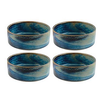 Sapphire dia.5.25" h:2" 15 oz. Round Blue Porcelain Bowl (Set of 4)
