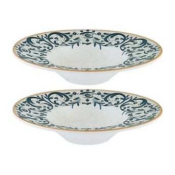 Viento dia.11" h:2.5" 14 oz. Round Decorated Porcelain Bowl (Set of 2)