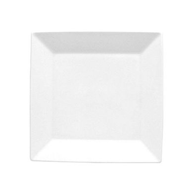 Porcelain Merid 8.25" x 8.25" Square White Porcelain Plate (Set of 4)