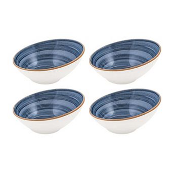 Dusk dia.6.5" h:3" 12 oz. Round Blue Porcelain Bowl (Set of 4)