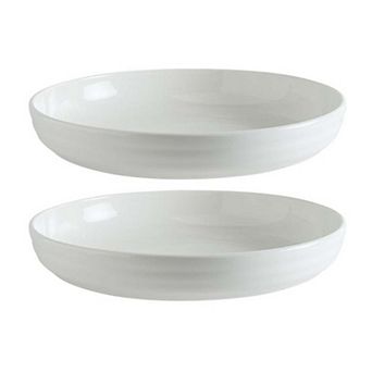 Pott dia.7.25" h:1.75" 22 oz. Round Warm White Porcelain Bowl (Set of 2)