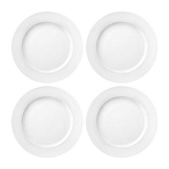 Porcelain Delta dia.10.5" Round White Porcelain Plate (Set of 4)