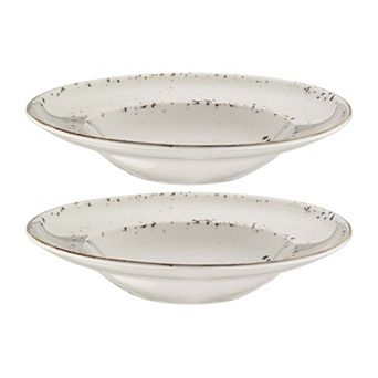 Grain dia.10.75" h:2.25" 16 oz. Round Decorated Porcelain Bowl (Set of 2)