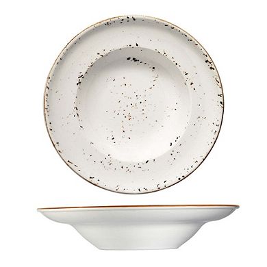 Grain dia.10.75" h:2.25" 16 oz. Round Decorated Porcelain Bowl (Set of 2)