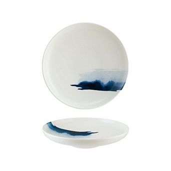 Blue Wave dia.10.75" h:2.25" Round Decorated Porcelain Deep Plate
