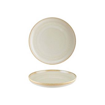 Sand dia.9.75" h:2" Round Beige Porcelain Deep Plate