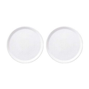 Porcelain Delta dia.12.5" Round White Porcelain Plate (Set of 2)