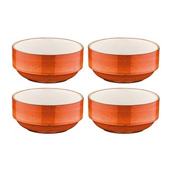 Terracota dia.4.75" h:2" 12 oz. Round Terracotta Porcelain Bowl (Set of 4)