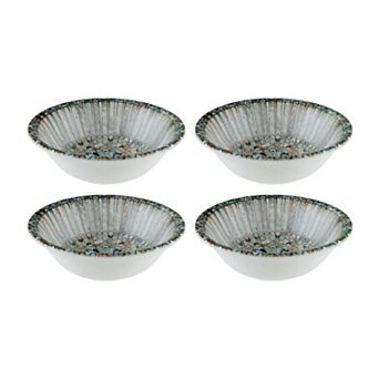 Luca Mosaic Matte dia.6.25" h:2" 13 oz. Round Decorated Porcelain Bowl (Set of 4)