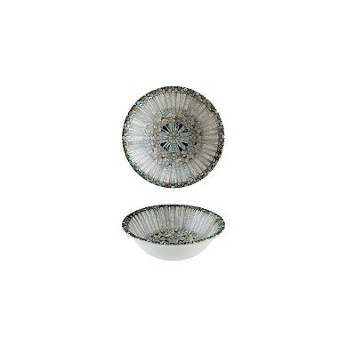 Luca Mosaic Matte dia.6.25" h:2" 13 oz. Round Decorated Porcelain Bowl (Set of 4)