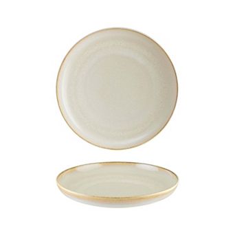Sand dia.10.75" h:2.25" Round Beige Porcelain Deep Plate