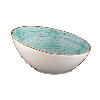 Aqua dia.7.25" h:3.25" 15 oz. Round Blue Porcelain Bowl