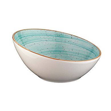 Aqua dia.7.25" h:3.25" 15 oz. Round Blue Porcelain Bowl