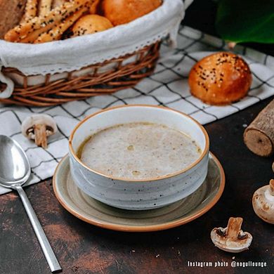 Space dia.4.75" h:2" 12 oz. Round Grey Porcelain Bowl (Set of 4)