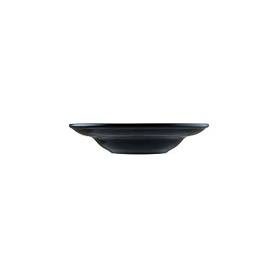 Notte dia.10.75" h:2.25" 16 oz. Round Black Porcelain Bowl (Set of 2)