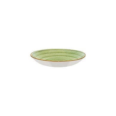 Therapy dia.10" h:2" 44 oz. Round Green Porcelain Bowl (Set of 2)
