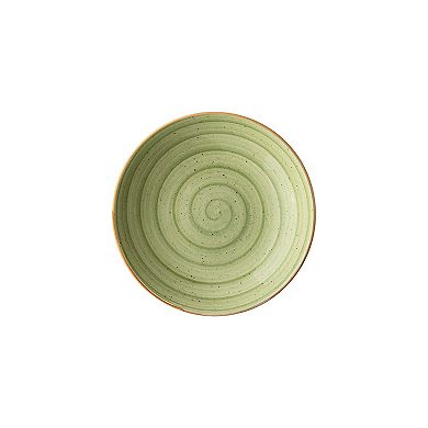 Therapy dia.10" h:2" 44 oz. Round Green Porcelain Bowl (Set of 2)