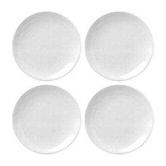 Porcelain Delta-Coupe dia.10.75" Round White Porcelain Plate (Set of 4)