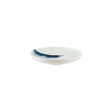Blue Wave dia.9.75" h:2" Round Decorated Porcelain Deep Plate