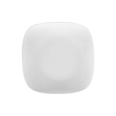 Porcelain Mimoza 10" x 10" Square White Porcelain Plate (Set of 4)