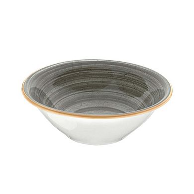 Space dia.7" h:2.5" 23 oz. Round Grey Porcelain Bowl (Set of 4)