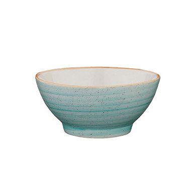 Aqua dia.5.5" h:2.75" 15 oz. Round Blue Porcelain Bowl (Set of 4)