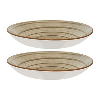 Terrain dia.11" h:2.5" 57 oz. Round Brown Porcelain Bowl (Set of 2)