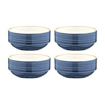 Dusk dia.5.5" h:2.5" 17 oz. Round Blue Porcelain Bowl (Set of 4)