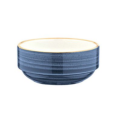 Dusk dia.5.5" h:2.5" 17 oz. Round Blue Porcelain Bowl (Set of 4)