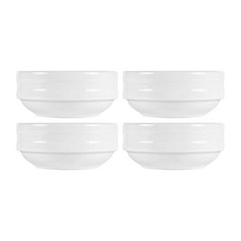 Porcelain Lizbon dia.4.75" h:2" 13 oz. Round White Porcelain Bowl (Set of 4)