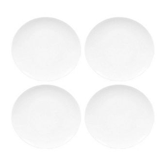 Porcelain Elips 6.25" x 5.5" Oval White Porcelain Plate (Set of 4)