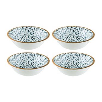 Calif dia.6.25" h:2" 13 oz. Round Decorated Porcelain Bowl (Set of 4)