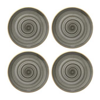 Space dia.10.5" Round Grey Porcelain Plate (Set of 4)