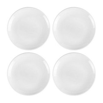 Porcelain Delta-Coupe dia.6" Round White Porcelain Plate (Set of 4)