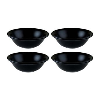 Notte dia.6.25" h:2" 13 oz. Round Black Porcelain Bowl (Set of 4)