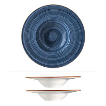 Dusk dia.11" h:2.5" 14 oz. Round Blue Porcelain Bowl (Set of 2)